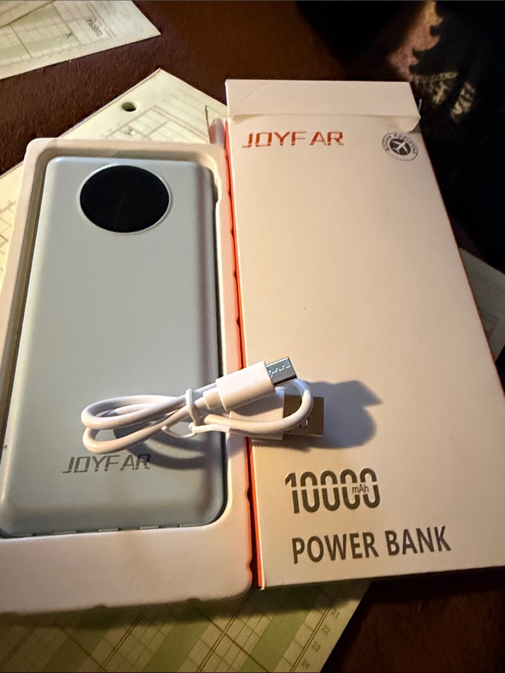 10000mAh Portable Power Bank - White